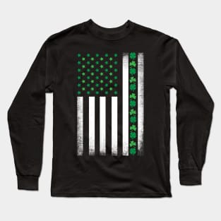 St Patrick's Day Irish American Flag Long Sleeve T-Shirt
